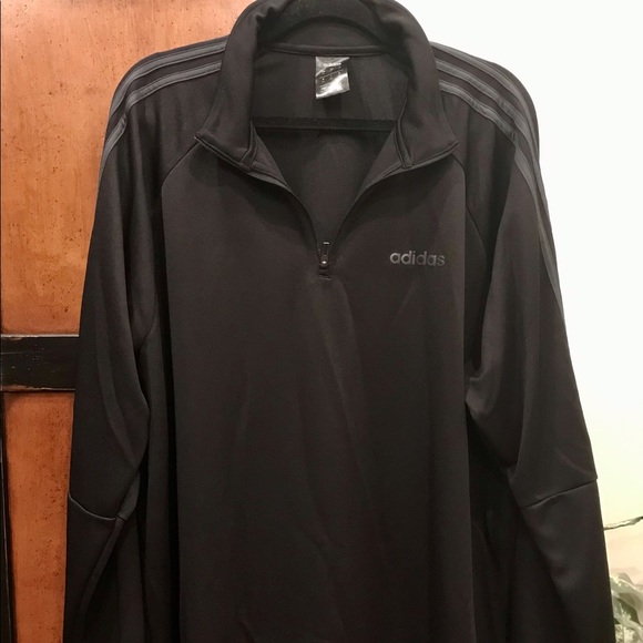 Adidas Climalite 2XL black quarter zip warm up track jacket - Picture 4 of 8
